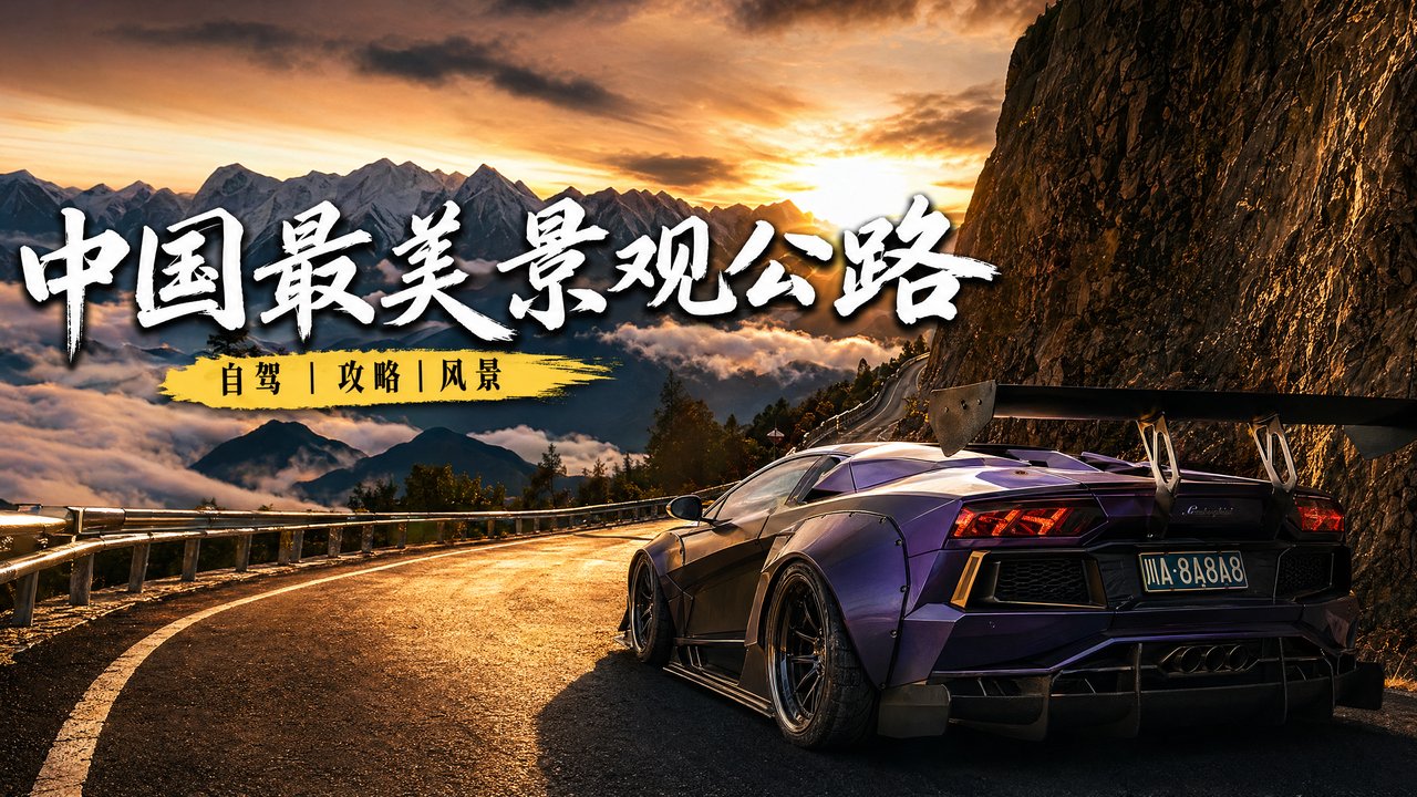 精神小妹跑车视频-中国最美景观公路自驾